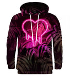 Neon szív mintás kapucnis pulóver
