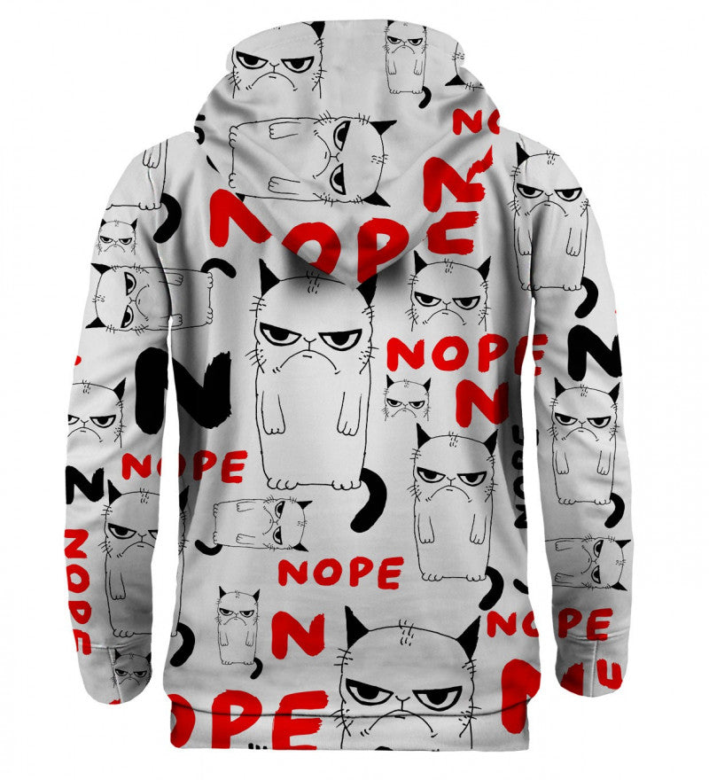 Grumpy cat meme nope kapucnis pulóver hátulról