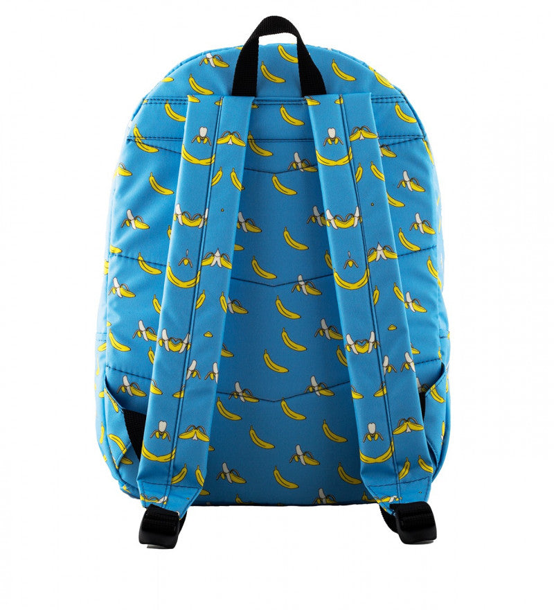 Banán mintás kék hátizsák hátulról