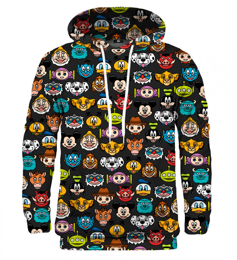 Mesefigura emoji mintás kapucnis pulóver
