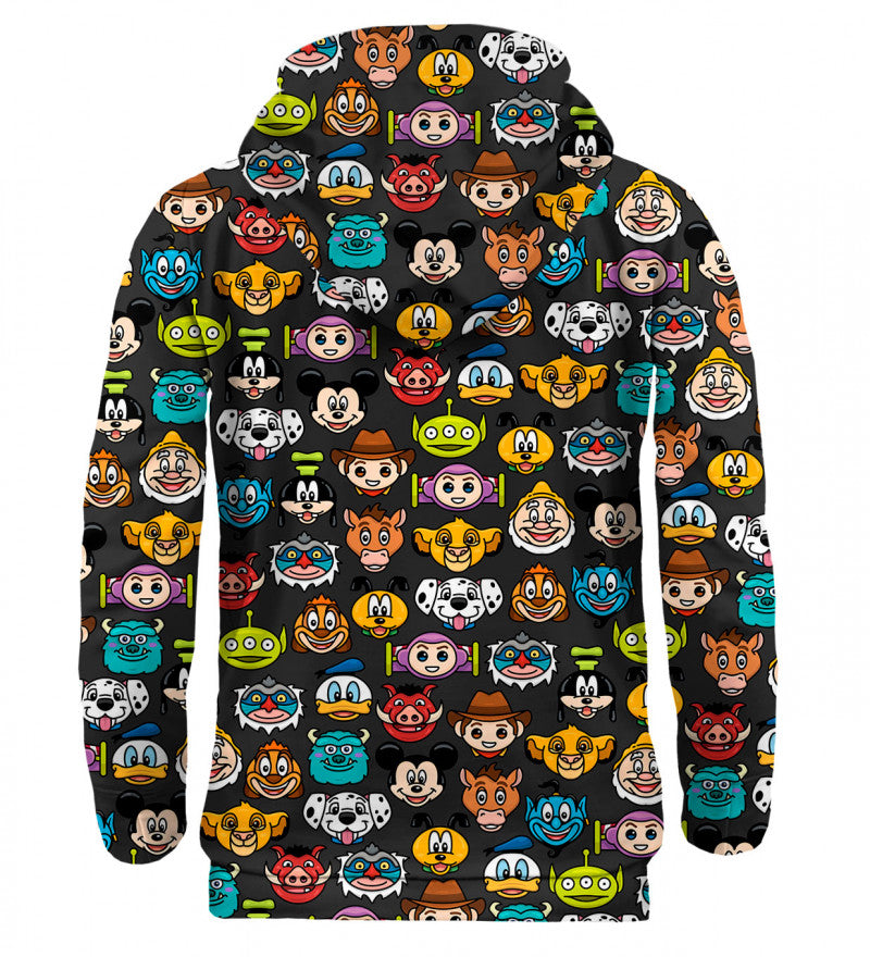 Mesefigura emoji mintás kapucnis pulóver