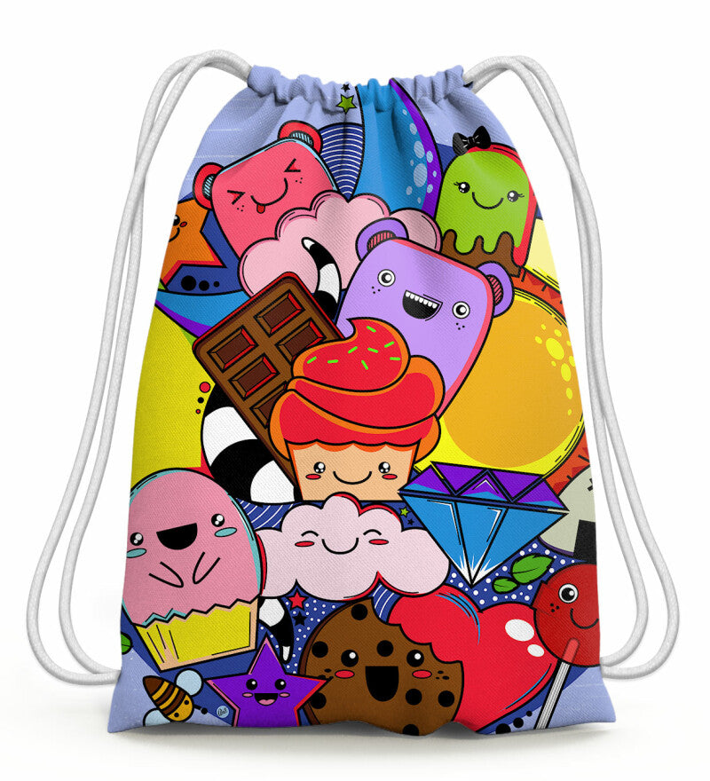 Vidám kawaii mintás tornazsák