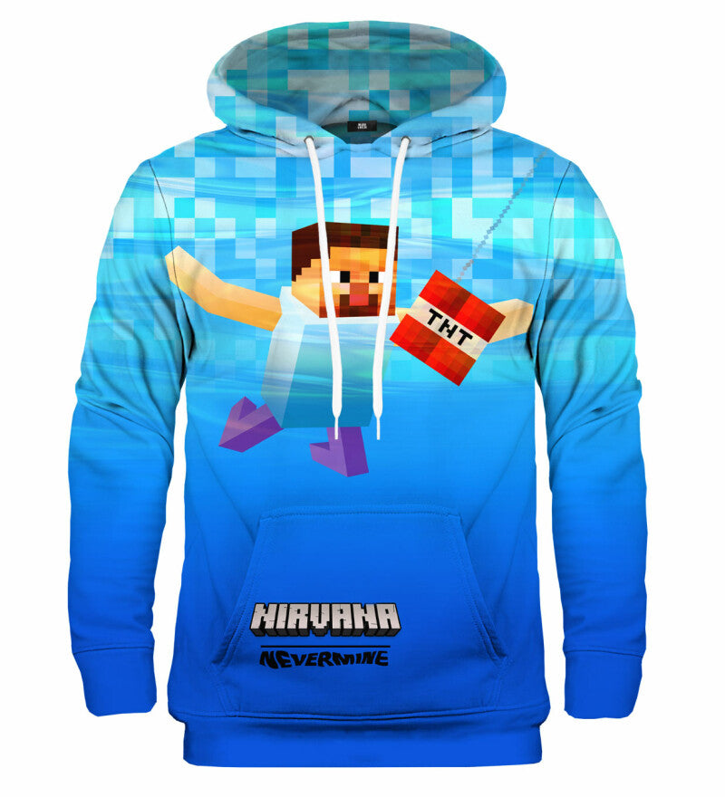Miencraft nevermind boritó mintás kapucnis pulóver