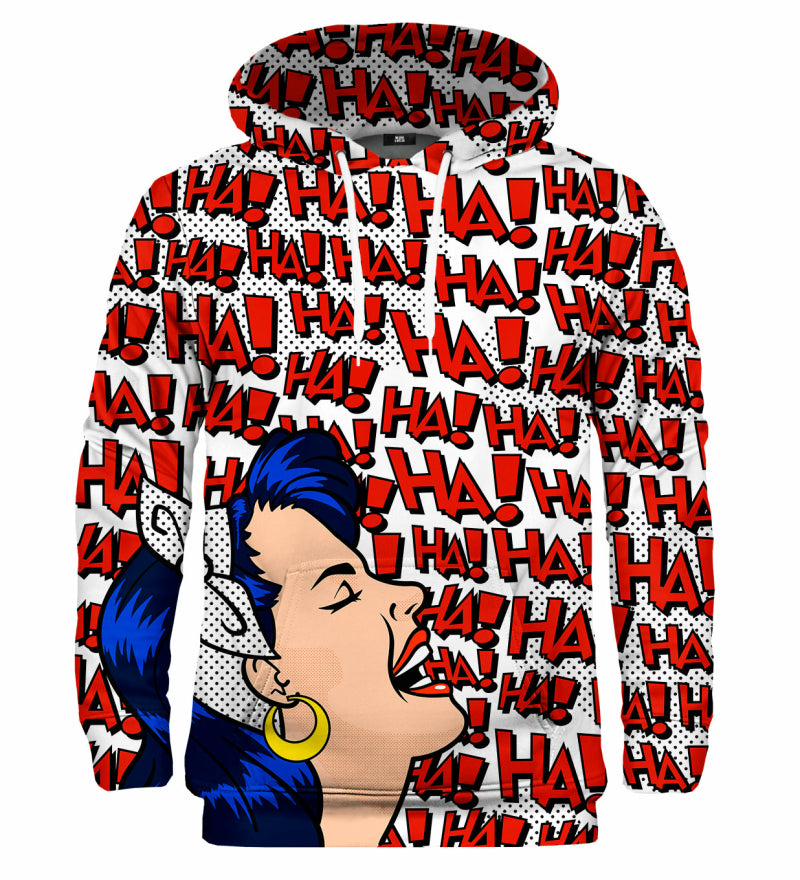 Pop art mintás kapucnis pulóver