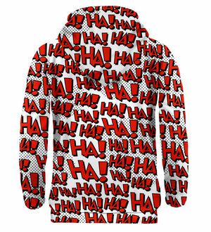 Pop art mintás kapucnis pulóver