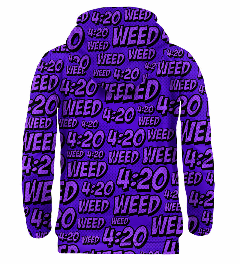 420 mintás kapucnis pulóver