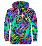 Őrült színes mintás kapucnis pulóver