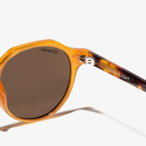 Borostyán sárga kerek szögletes D.Franklin napszemüveg Ultra Light Amber