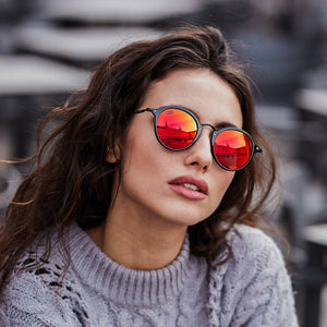Piros lencsés D.Franklin napszemüveg TR90 Black/Red női modellen