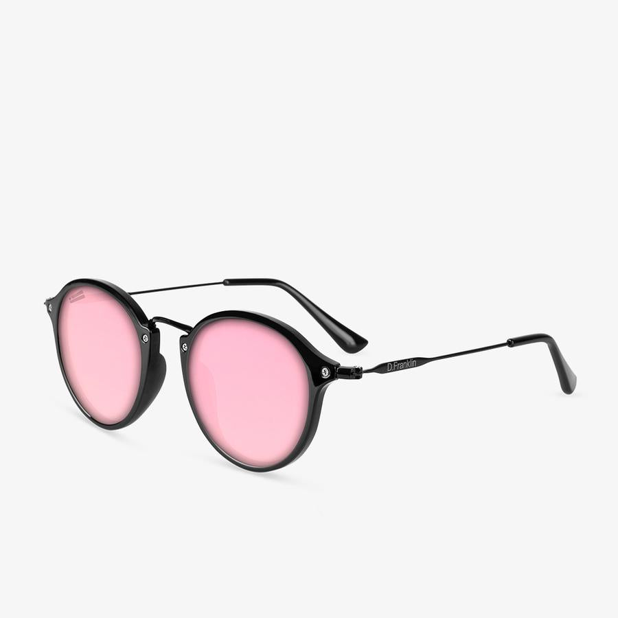 Fekete kerek pink lencsés D.Franklin napszemüveg Roller TR90 Pink