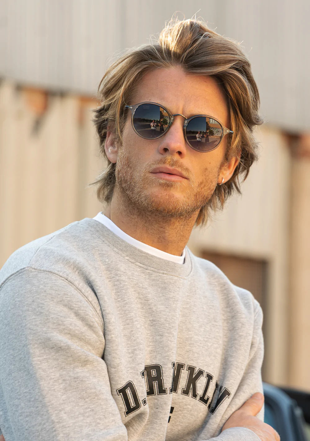 D.Franklin Roller TR90 Transparent/Grey napszemüveg férfi modellen